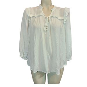 Status by Chenault Ivory Peasant Top Size M‎